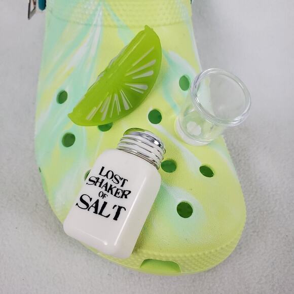 Crocs Margaritaville Clogs M10 / W12 Green Yellow Jibbitz Jimmy Buffett Slip On - Picture 3 of 14